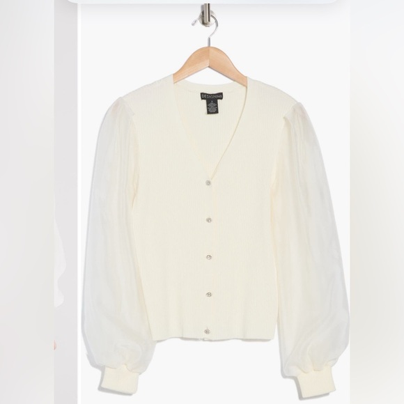 New! Design 365 Designer Brand Elegant White V-Neck Women's Sweater Medium - Picture 16 of 16